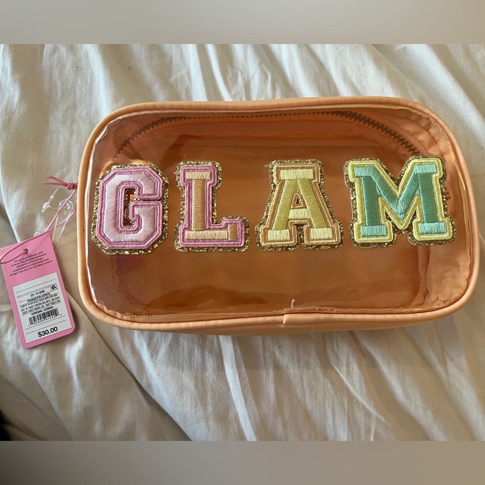 Stoney Clover Ln x Target “Glam” Patches Clear and Orange Makeup Cosmetics Bag